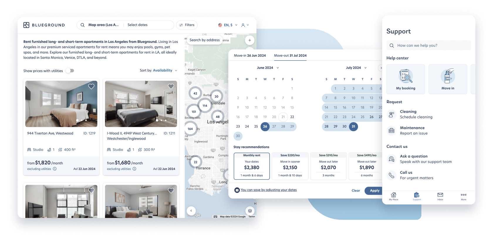 Select, book & manage your stay with just a few taps